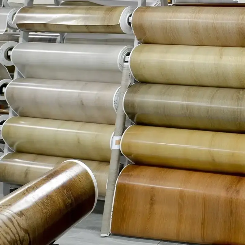 PVC koulè dekorasyon fim pou laminating sou planche WPC